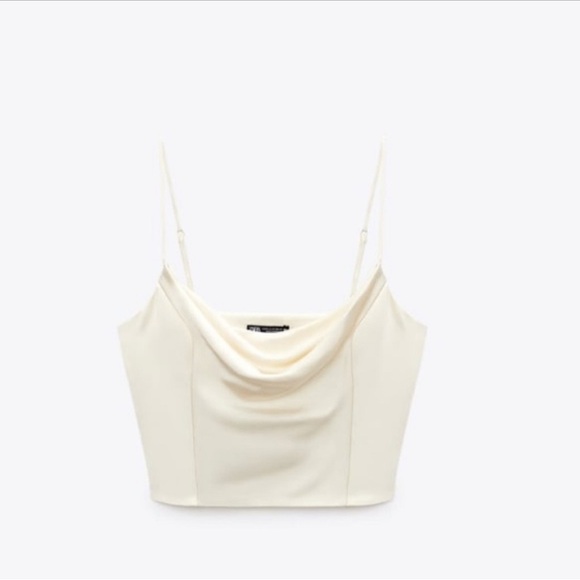 Zara Satin Effect Crop Top - Picture 1 of 10